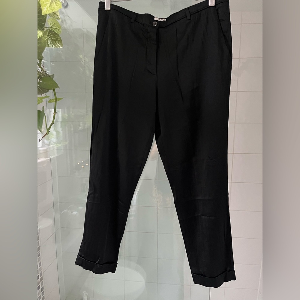 Vintage Miu Miu black shiny dress pants